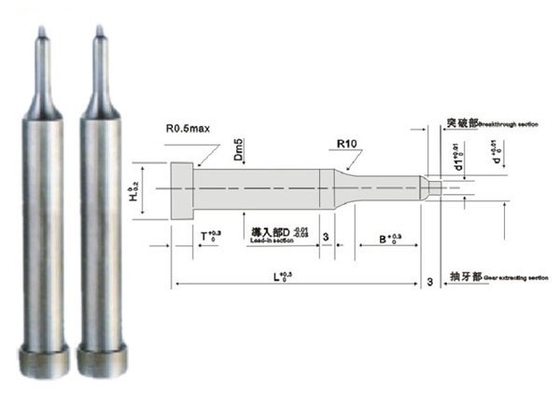 ASTM 플라스틱 금형 이젝터 핀 1.2344 반사경은 정밀 몰드 부품 주석 코팅을 닦았습니다